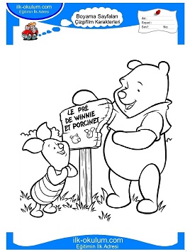 Çocuklar İçin Piglet Boyama Sayfaları 